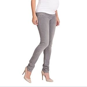 Seraphine Luxe Gray Maternity Skinny Jeans